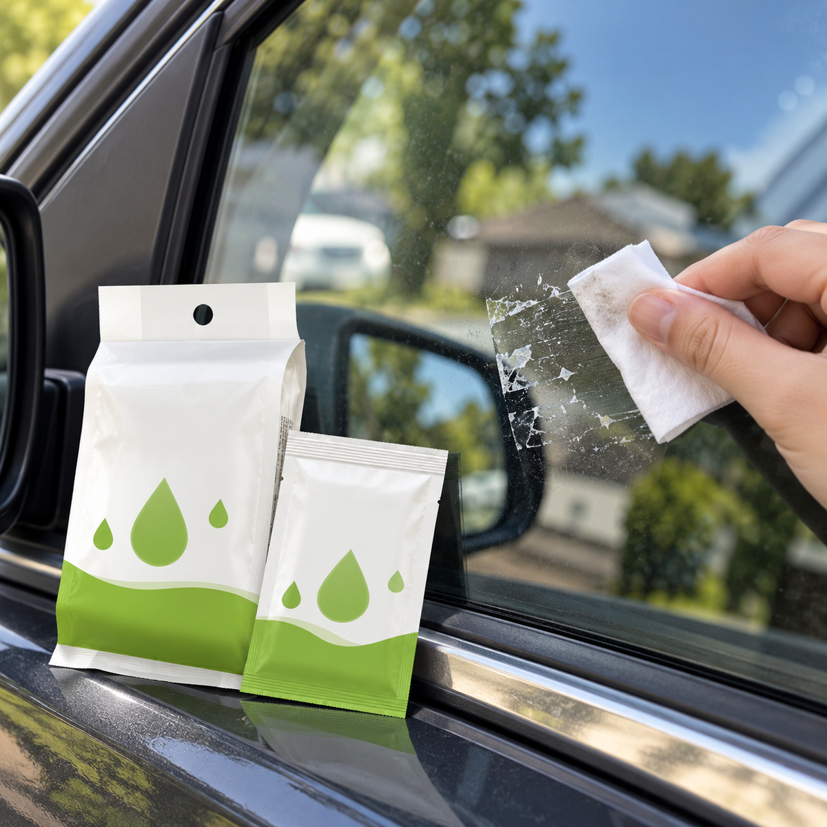 🧻 Adhesive Wipes | Pre-Moistened Cloth | Cars | Drivers’ Residue-Free Finish