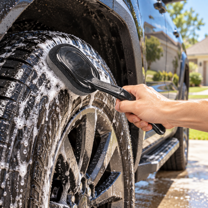 ✨Tire Brush | Dense Bristles | Garages | Drivers’ Deep-Clean Finish