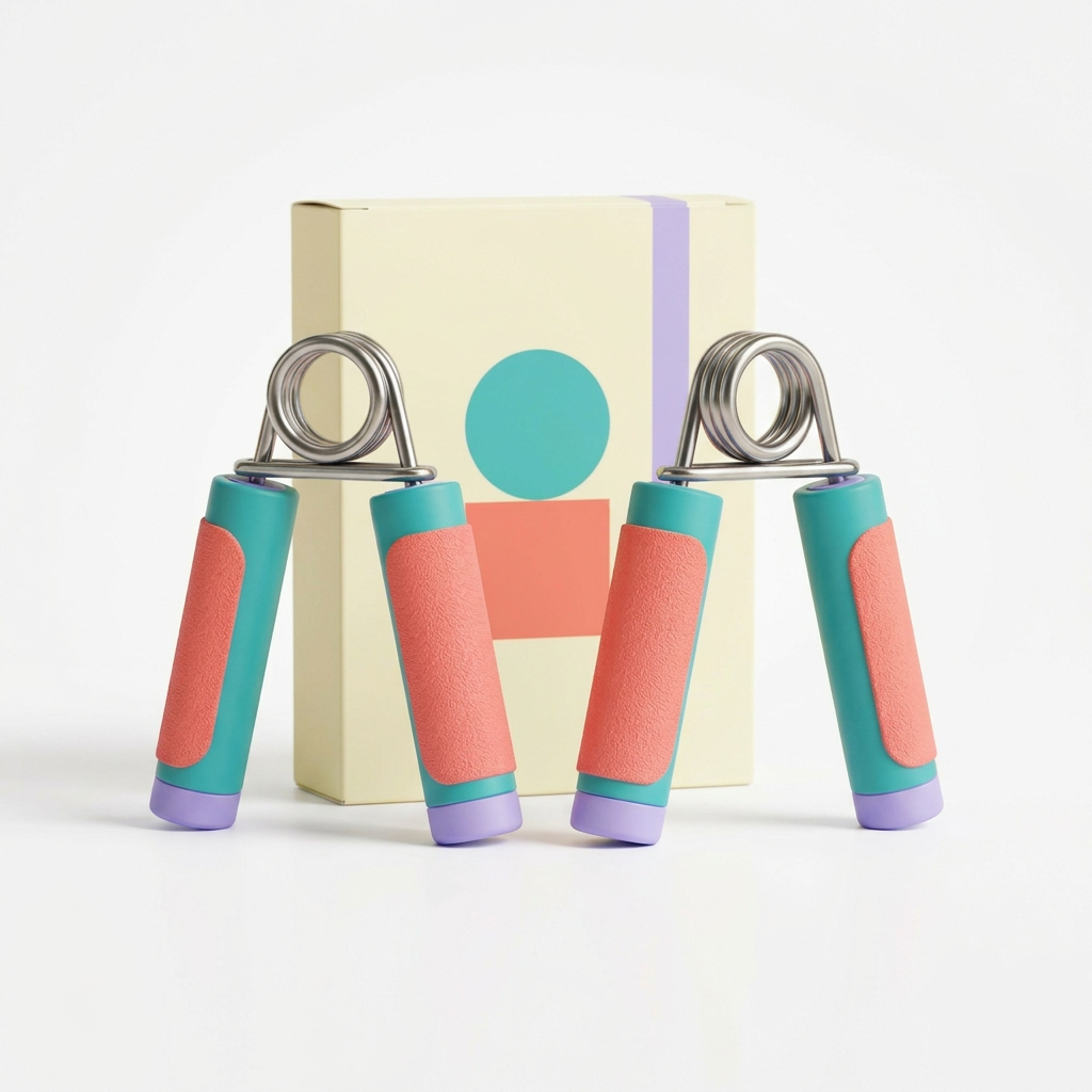 White background hand gripper pair