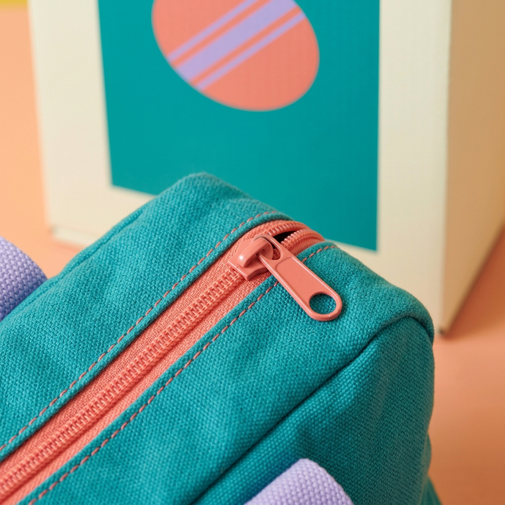 Detail 2: zipper and seam