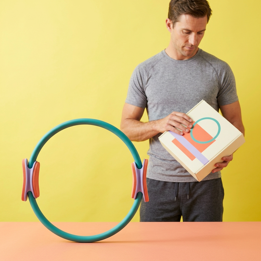 AI-generated male model holding ring packaging