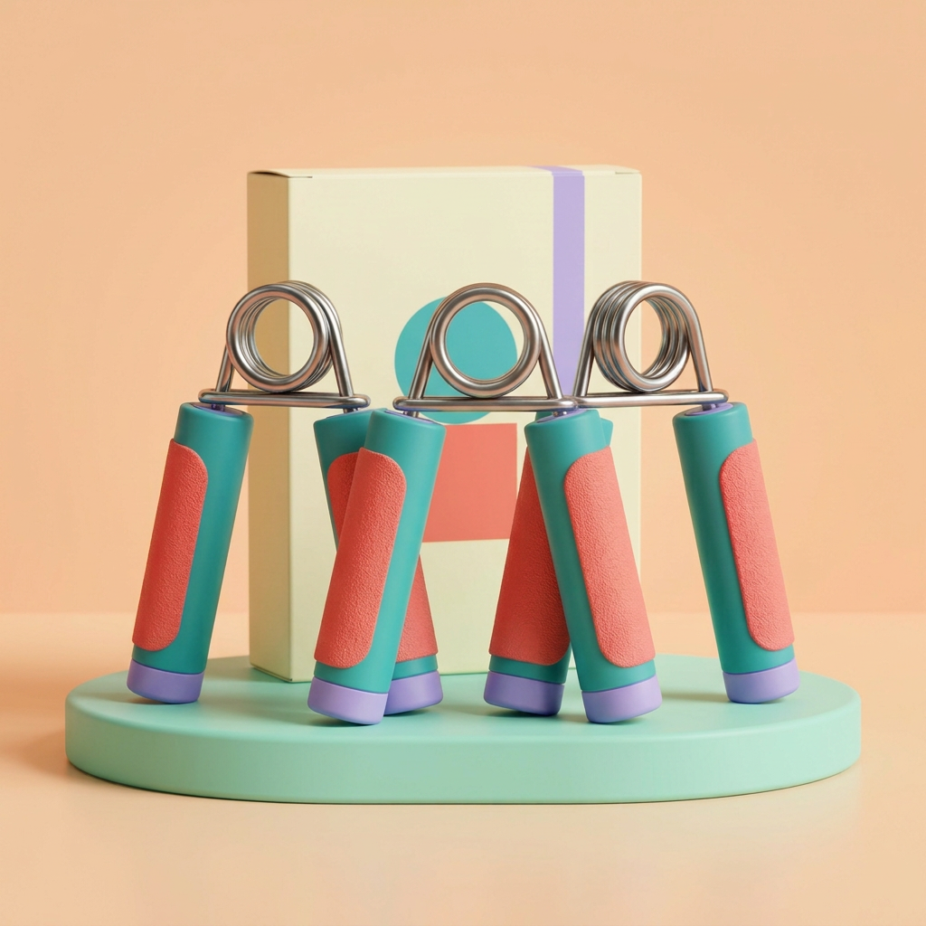 Main image 3: hand grippers on colorful platform