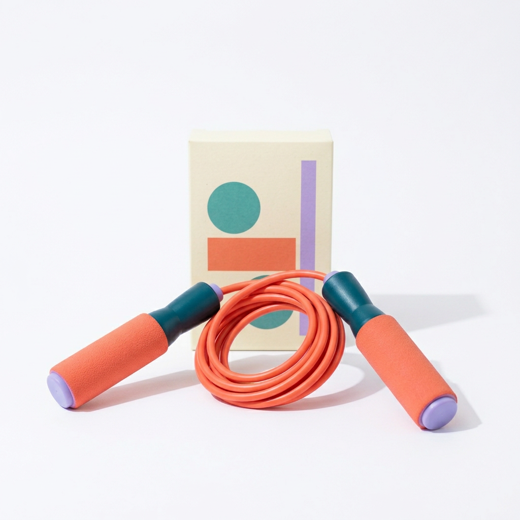 White background jump rope